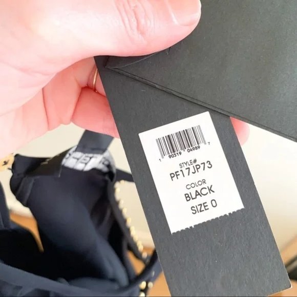 Rachel Zoe Gemini Cold Shoulder Black Studded Night Out Romper 0 - NWT - Picture 8 of 10